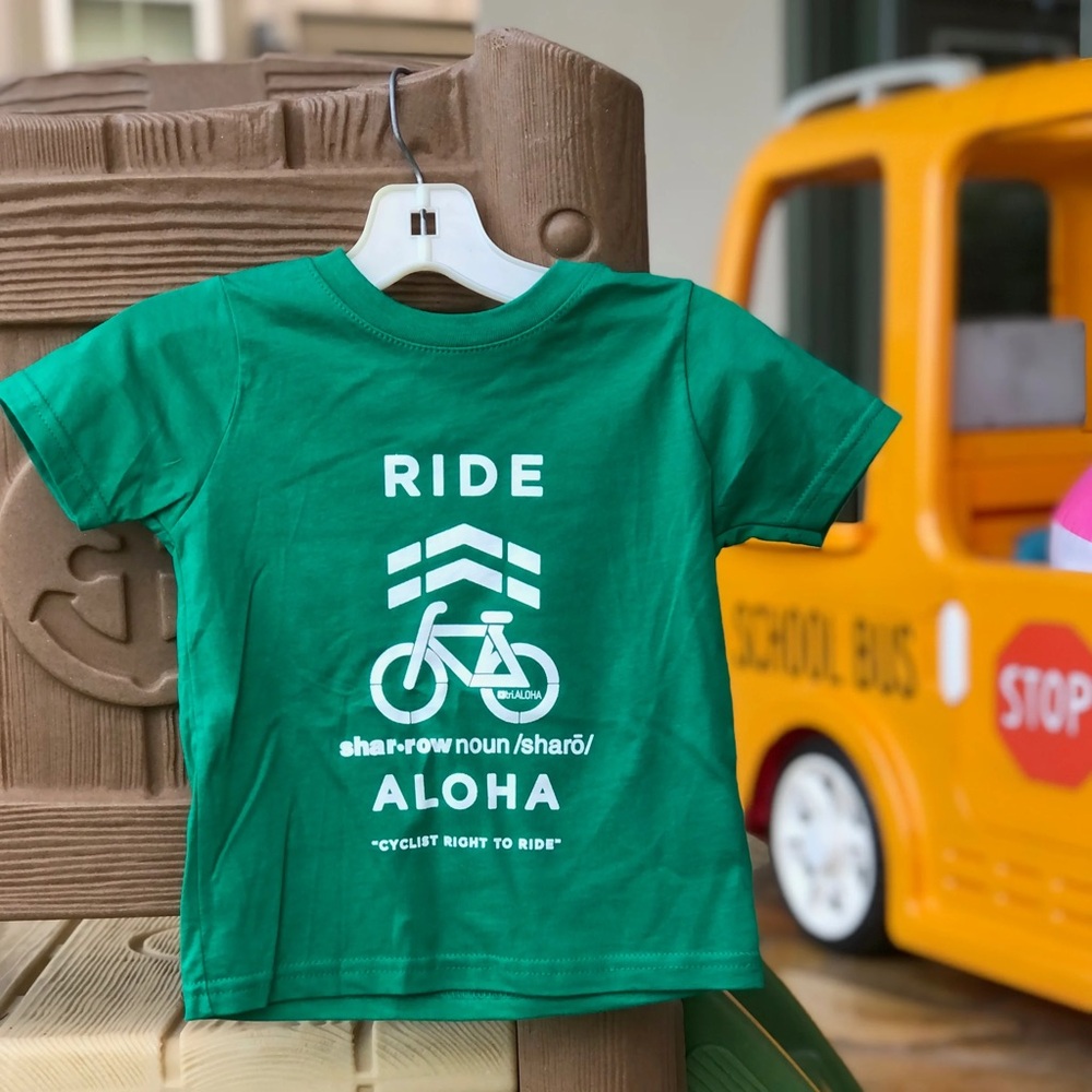 Kids Ride Aloha T-Shirt with Bicycle Print (UNISEX)